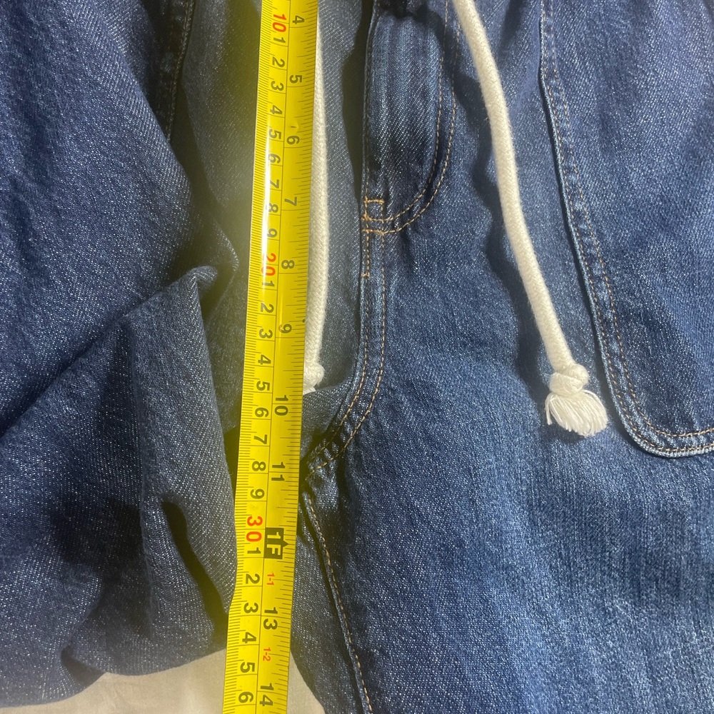 Maurices Dark Blue Relaxed Women's Denim Joggers with White Drawstring - Picture 6 of 8